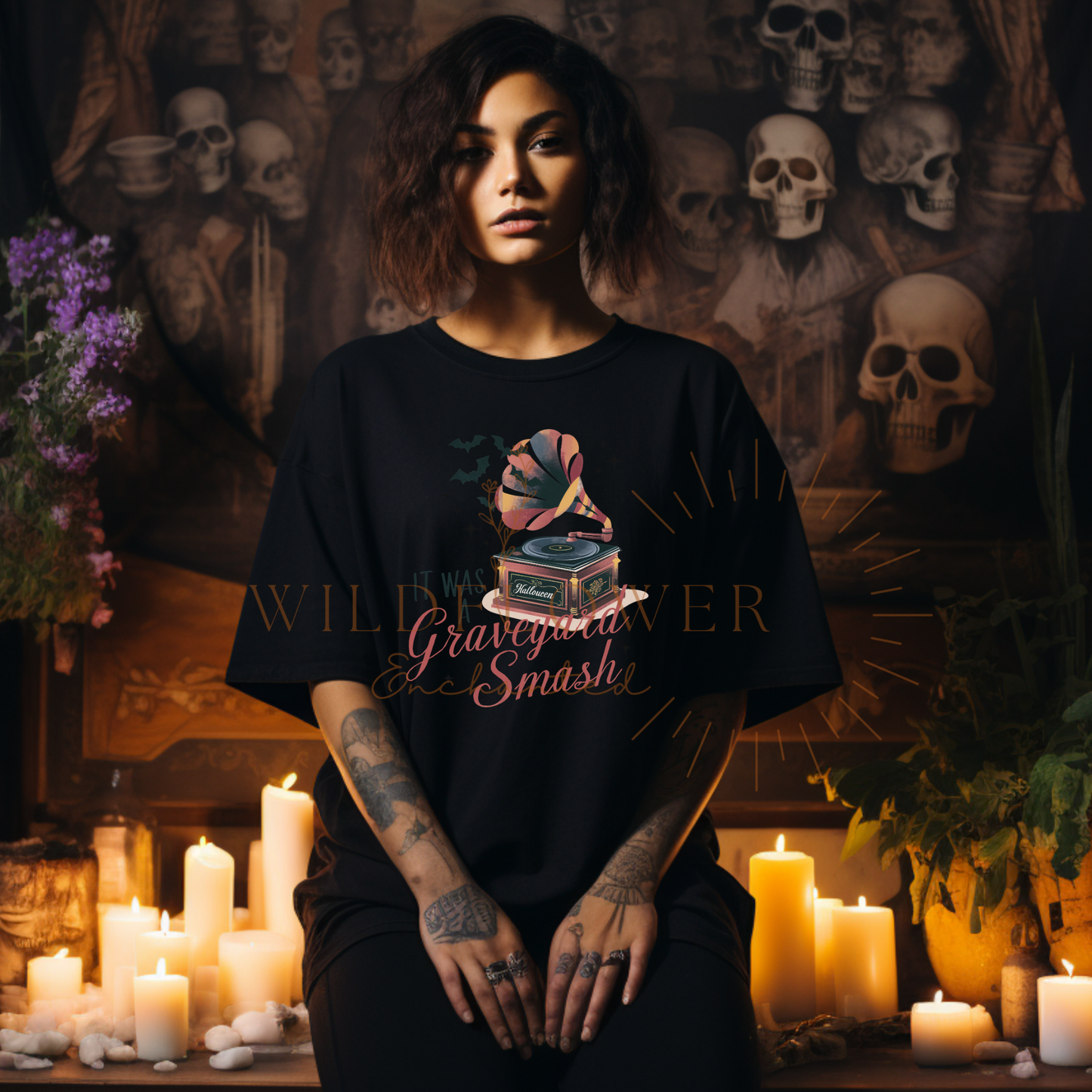 Dark Pink Graveyard Smash | T-shirt | DTF T-shirt | Unisex Sizes - Wildflower Enchanted
