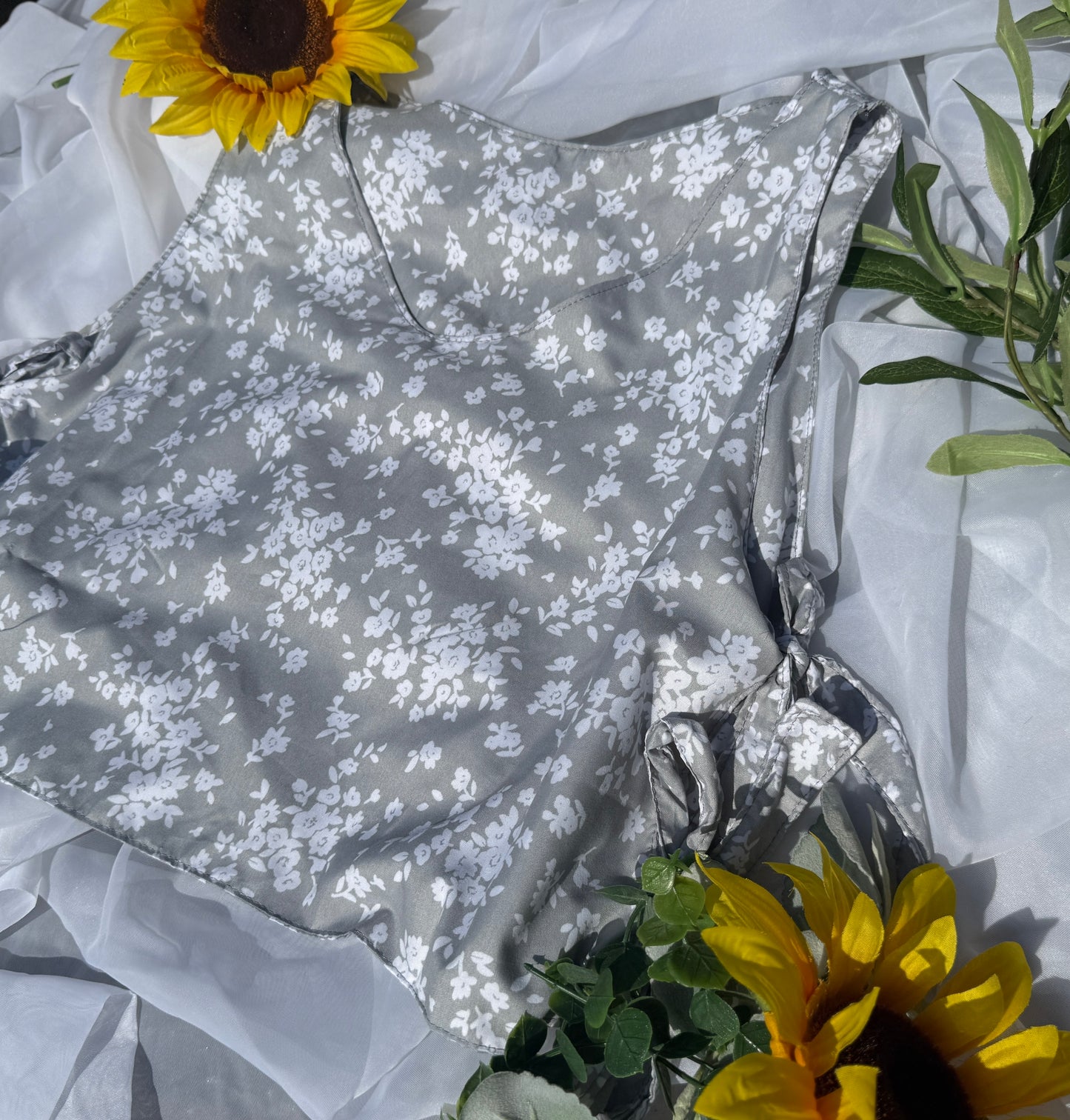 Bluebell Breeze Blouse | Side Tie Blouse | Repurposed Fabric