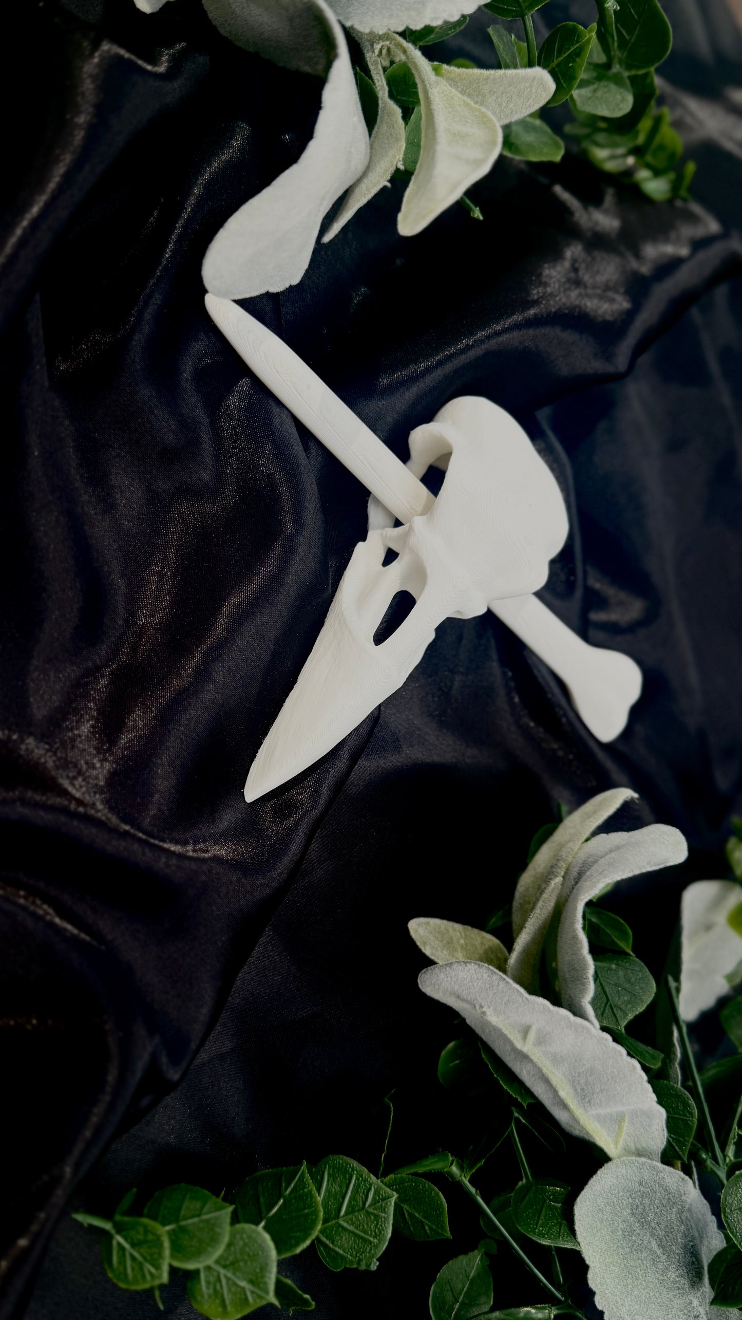 Raven Skull and Bone Hairpin | 3D Printed Hairpin | PLA Filament - Wildflower Enchanted