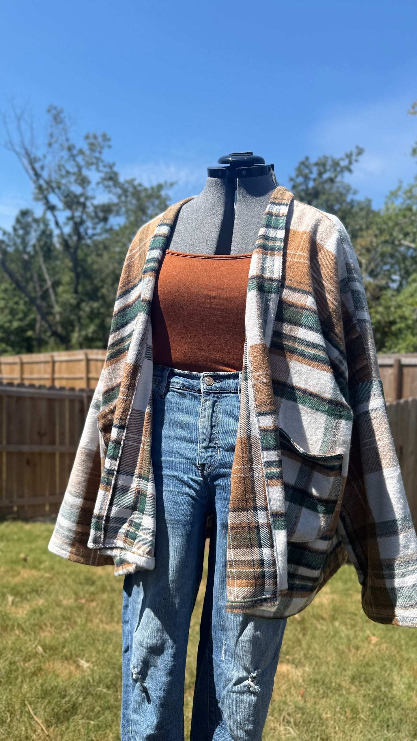 Cardigan Coat | Plaid Cardigan | Oversized Cardigan | XL Cardigan Coat