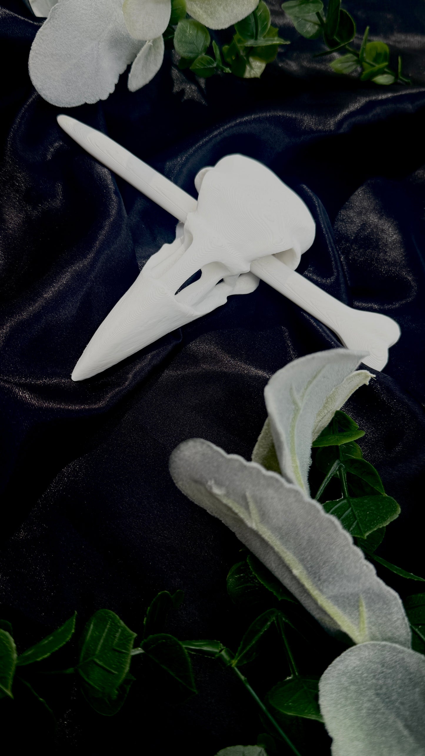 Raven Skull and Bone Hairpin | 3D Printed Hairpin | PLA Filament - Wildflower Enchanted