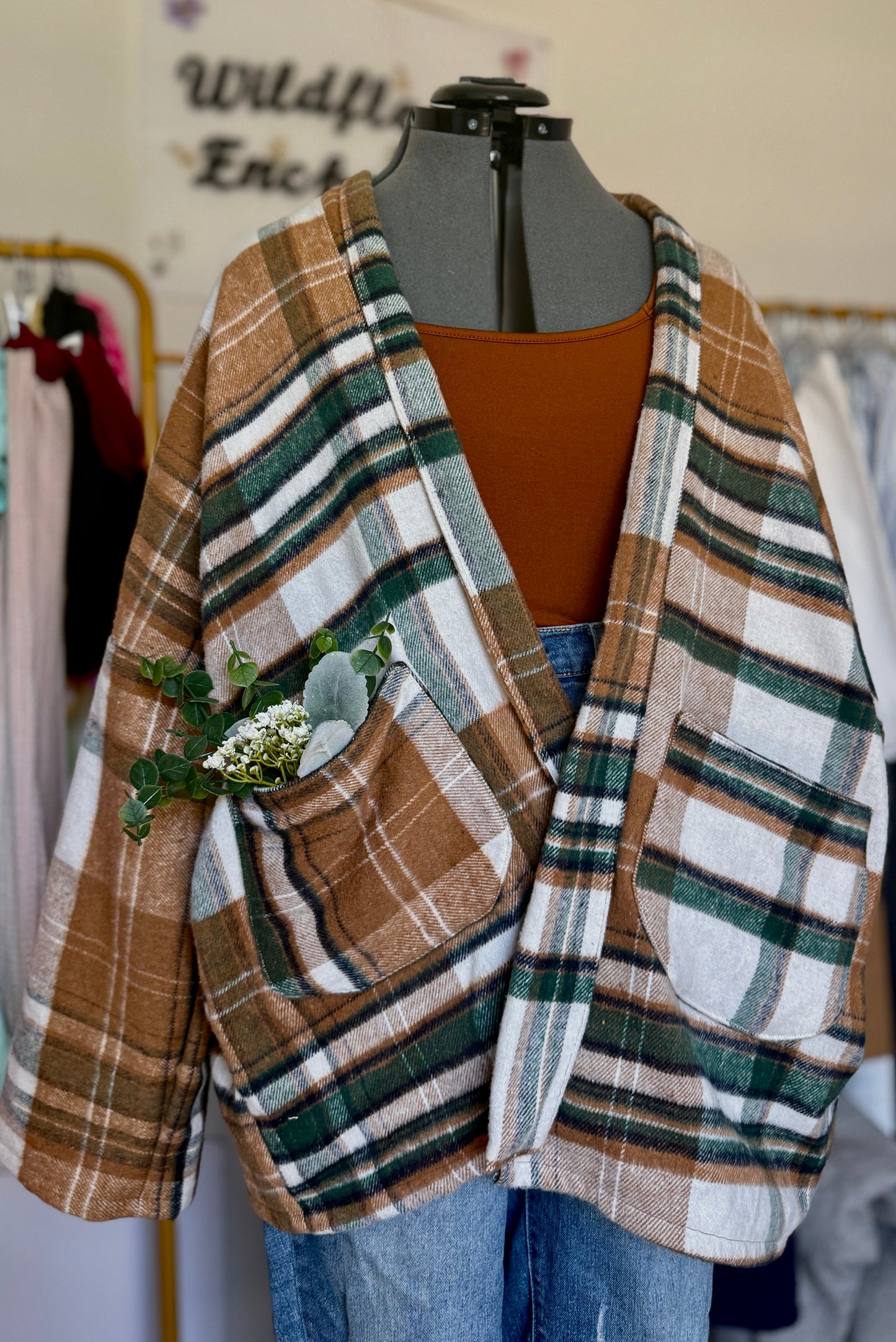 Cardigan Coat | Plaid Cardigan | Oversized Cardigan | XL Cardigan Coat