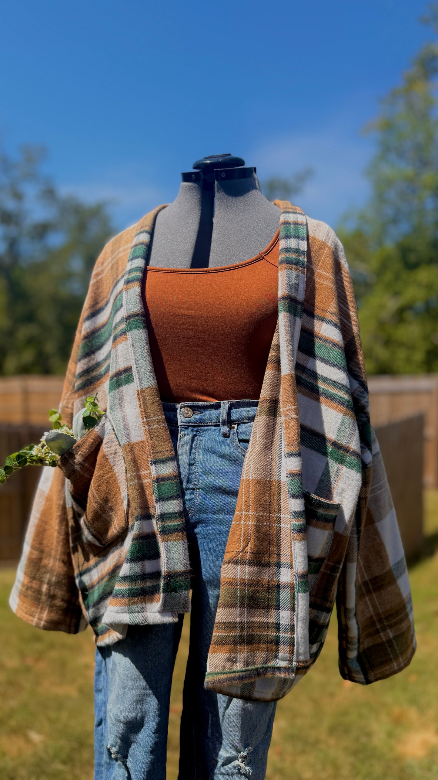 Cardigan Coat | Plaid Cardigan | Oversized Cardigan | XL Cardigan Coat