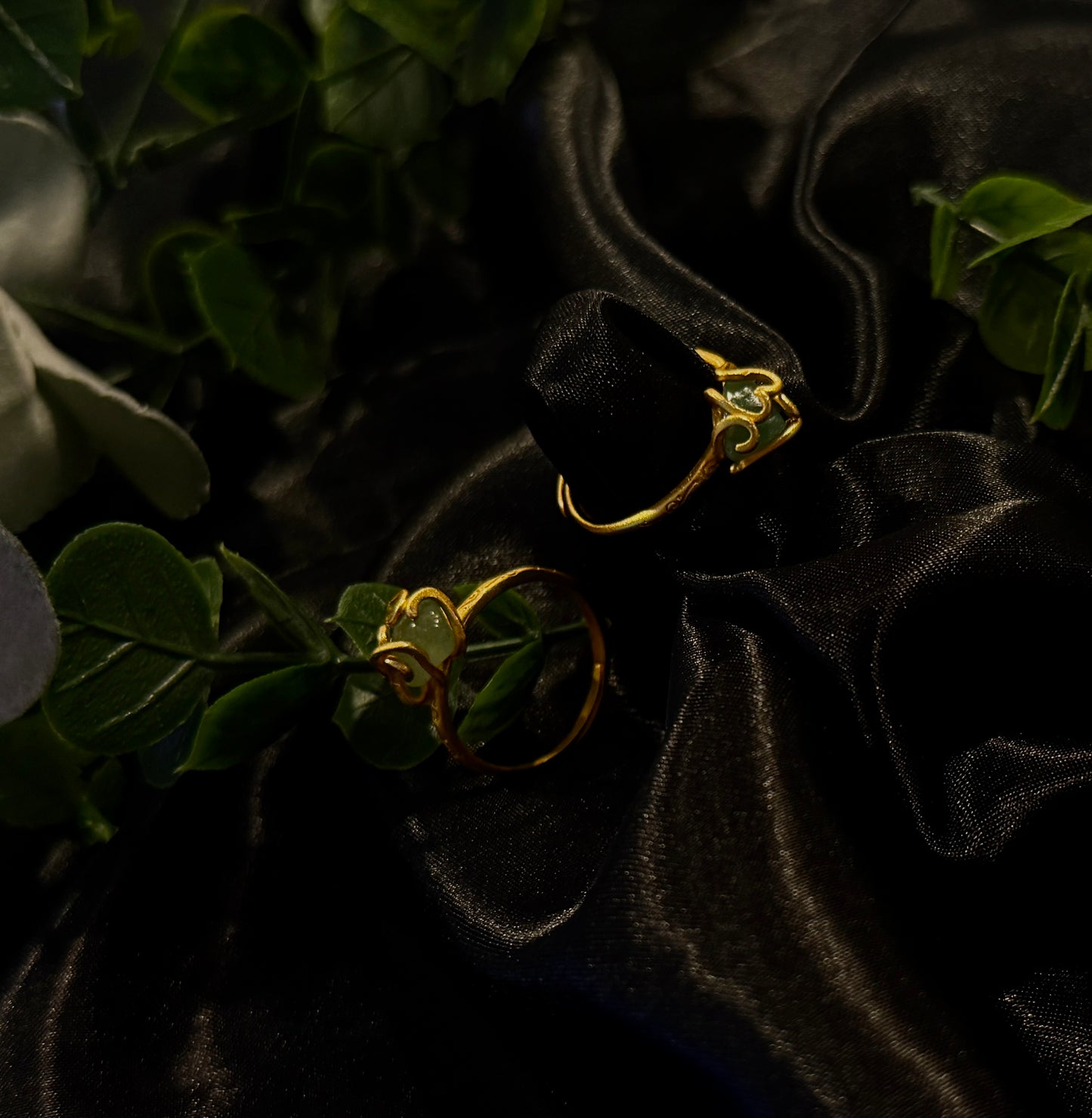 Green Adventurine Crystal Wrap Ring | Crystal Jewelry | Authentic Crystal | Brass Ring