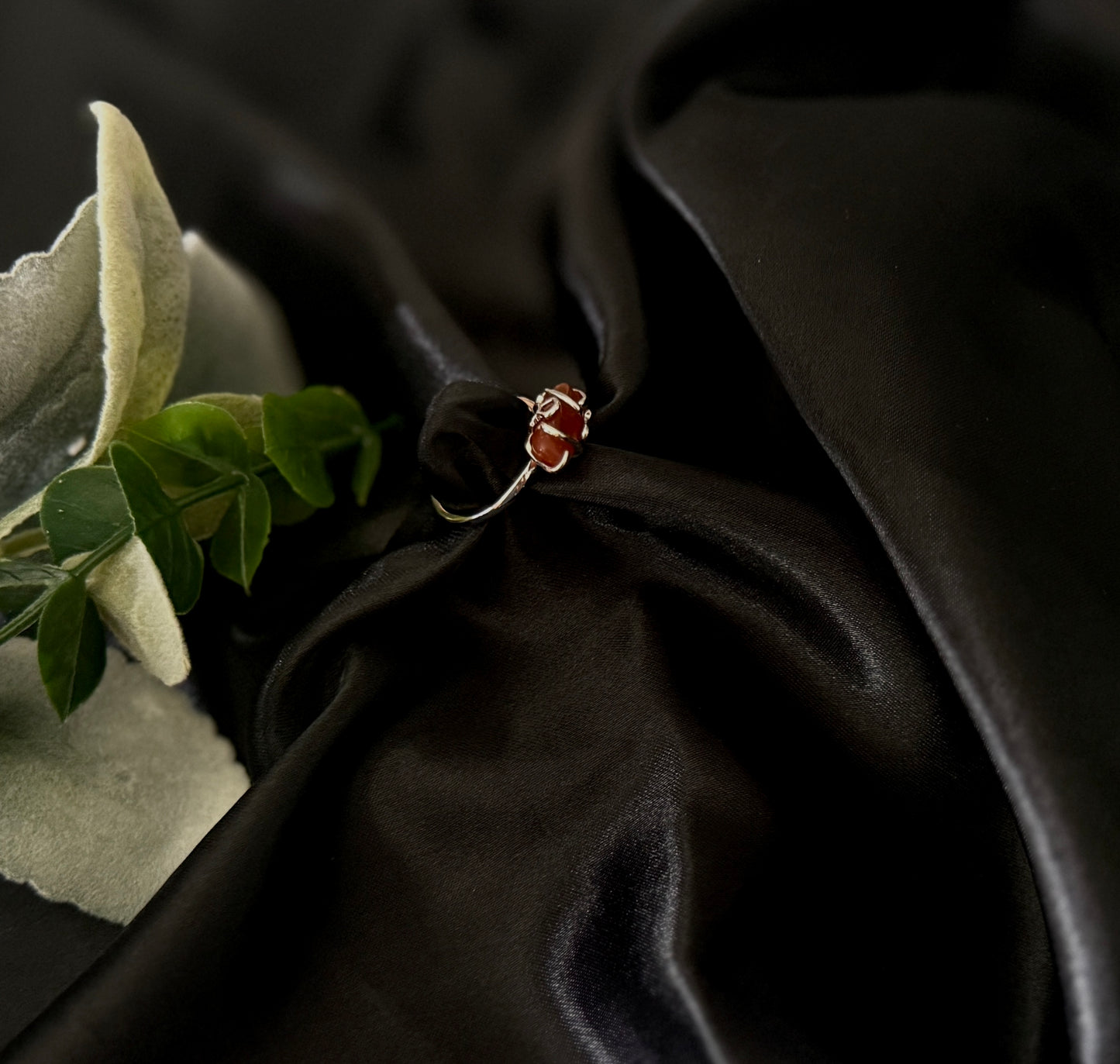 Cats Eye Crystal Wrap Ring | Crystal Jewelry | Authentic Crystal | Brass Ring