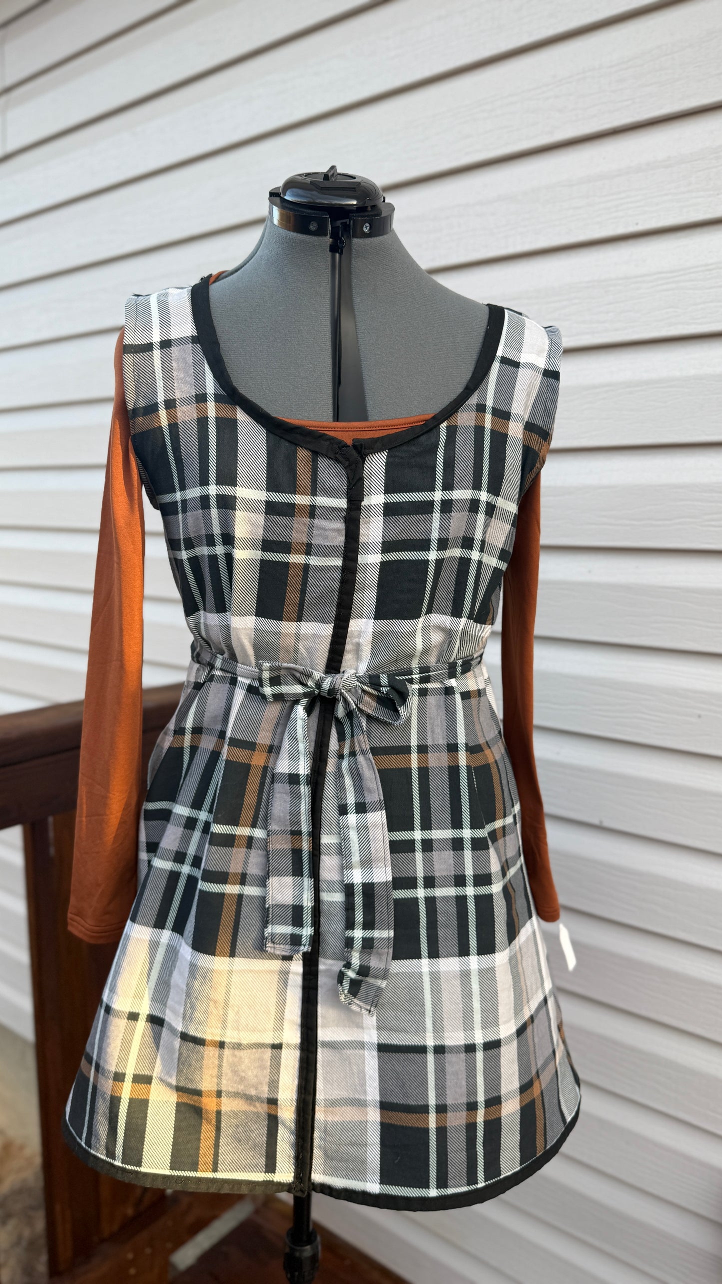 Seasonal Dress | Fall Plaid Dress | Brown & Black Plaid | Cotton Dress | Made To Order - Wildflower Enchanted