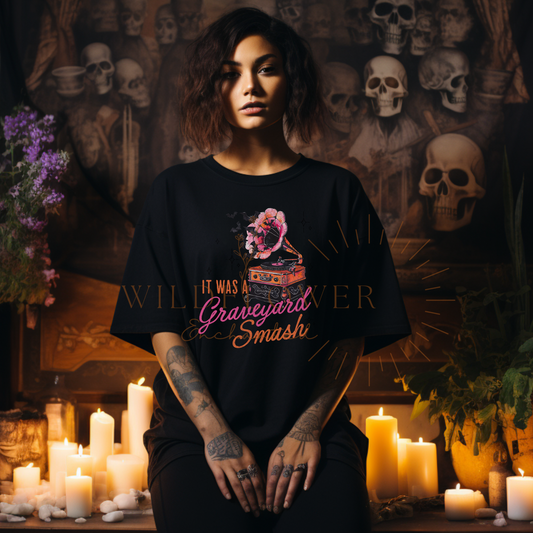 Pink Graveyard Smash | T-shirt | DTF T-shirt | Unisex Sizes - Wildflower Enchanted