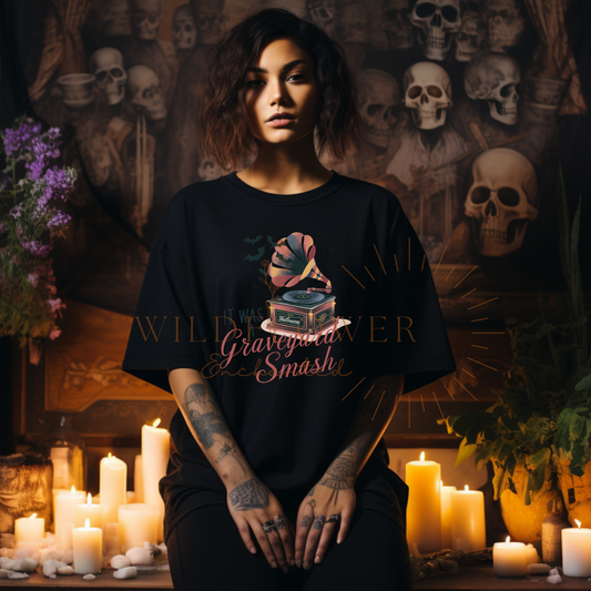 Dark Pink Graveyard Smash | T-shirt | DTF T-shirt | Unisex Sizes - Wildflower Enchanted