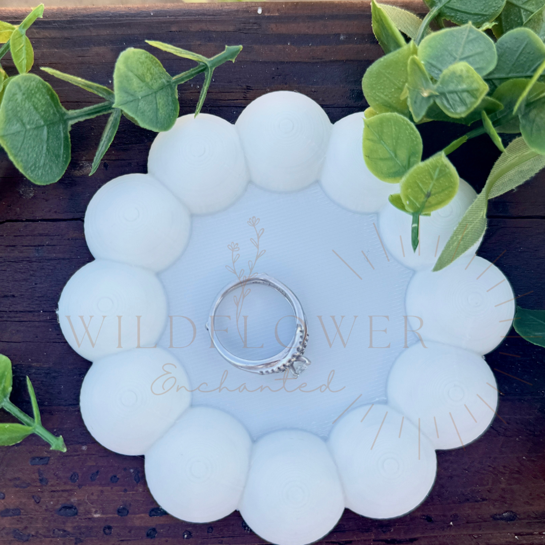 Daisy Jewelry Tray | Trinket Tray | 3D Print Jewelry Tray | PLA 3D Print