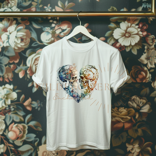 Skeleton Love | White T-shirt | DTF T-shirt | Unisex Sizes - Wildflower Enchanted