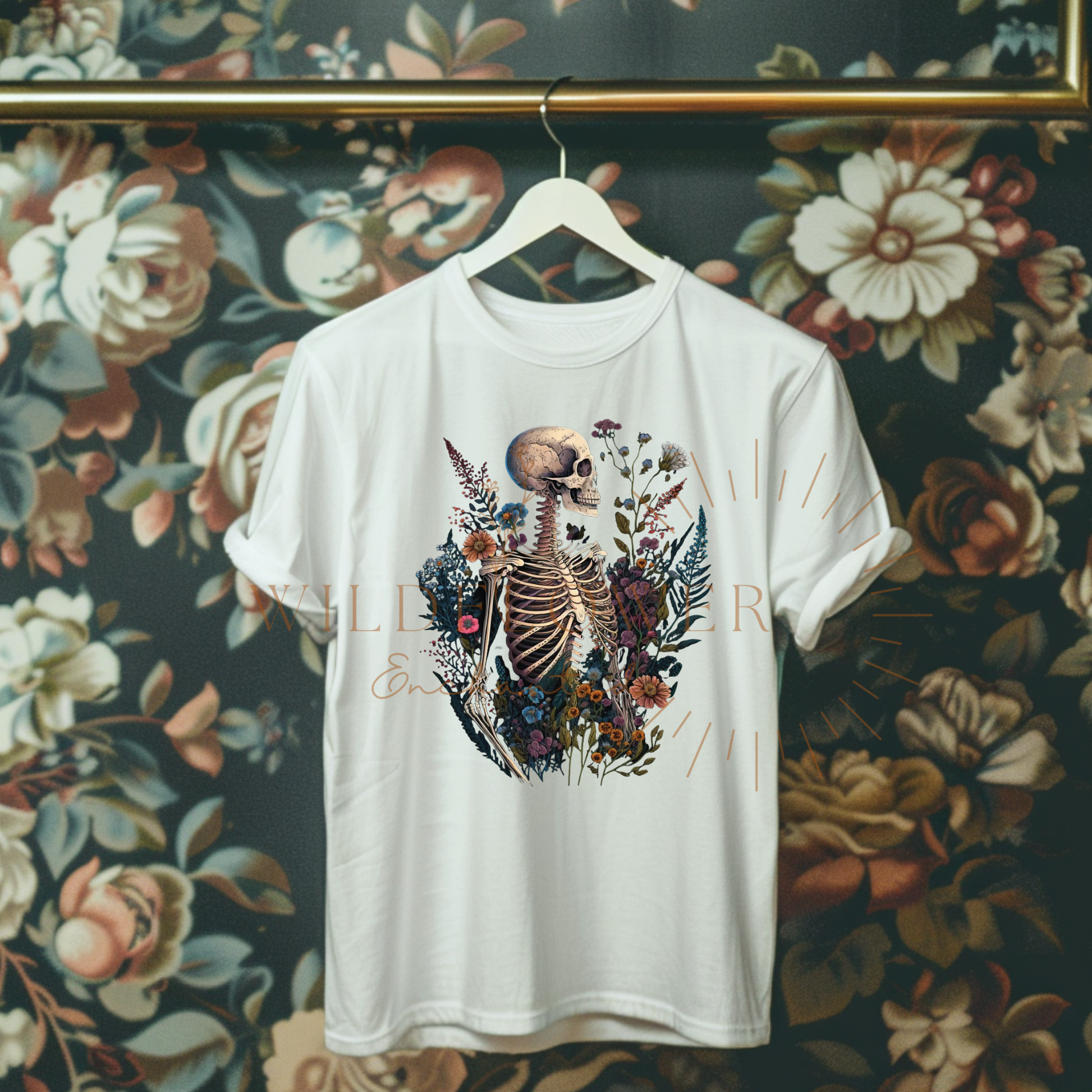 Floral Skeleton | T-shirt | DTF T-shirt | Unisex Sizes - Wildflower Enchanted
