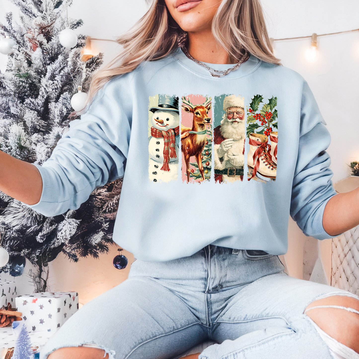 Light Blue Christmas Sweater | Holiday Designs | Holiday Sweaters