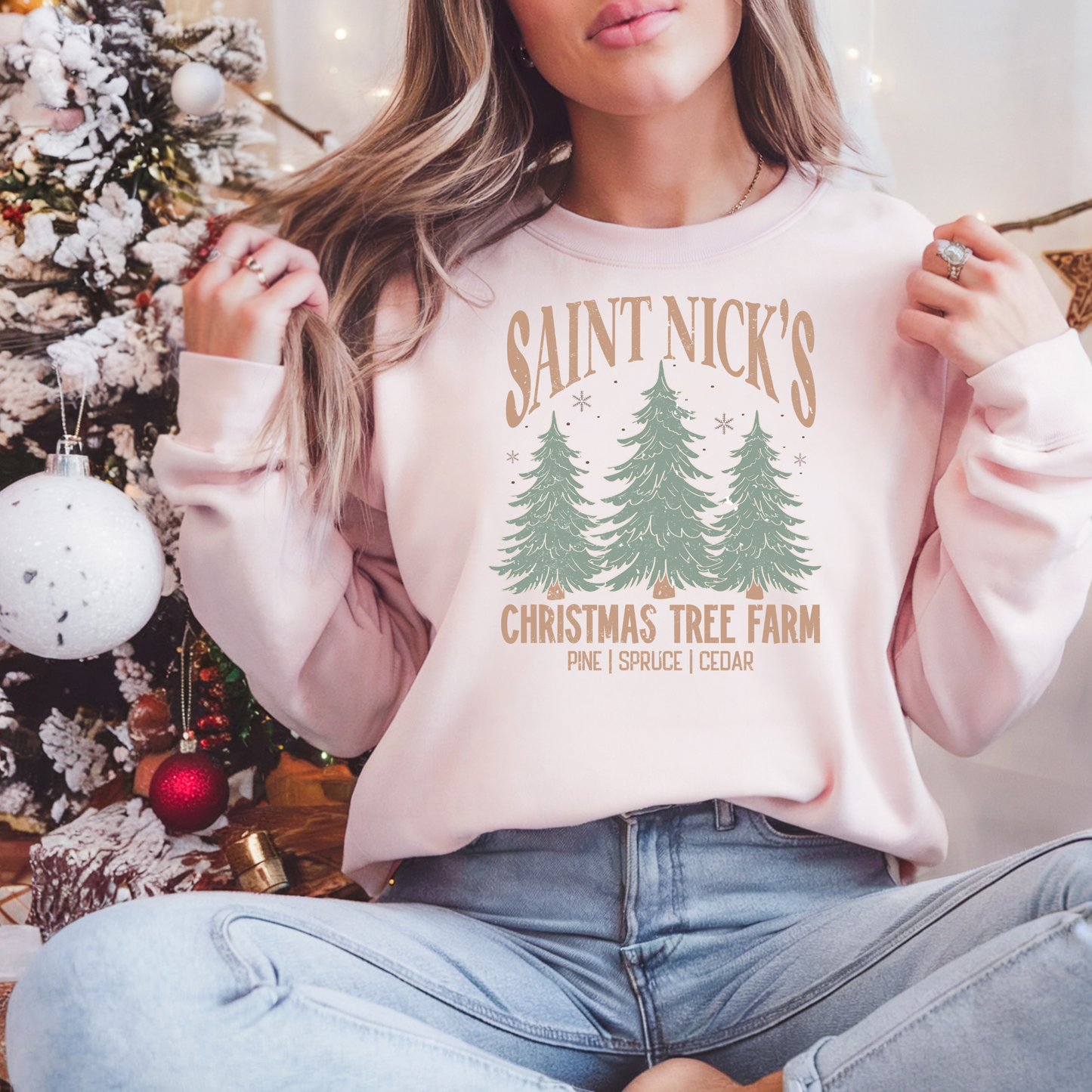 Light Pink Christmas Sweater | Holiday Designs | Holiday Sweaters