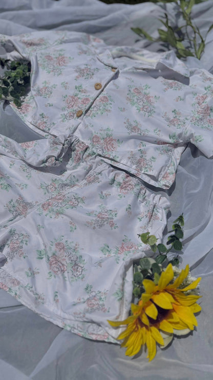 Wild Rest Pajama Set | Cropped Button Up Blouse | Stretch Waist Shorts | YOU CHOOSE SIZE