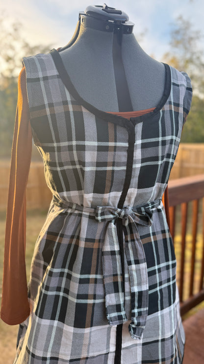 Seasonal Dress | Fall Plaid Dress | Brown & Black Plaid | Cotton Dress | Made To Order - Wildflower Enchanted