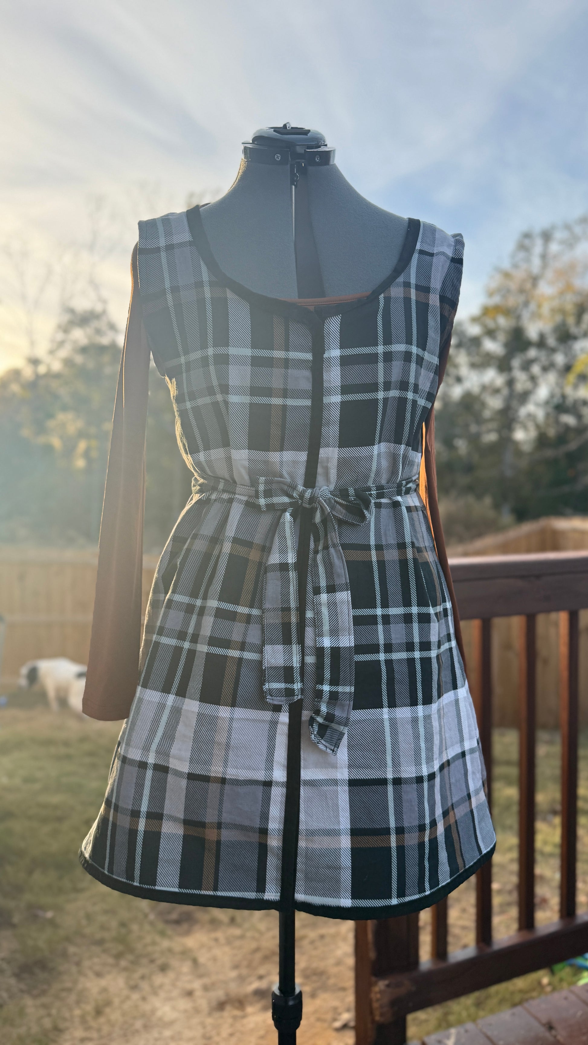 Seasonal Dress | Fall Plaid Dress | Brown & Black Plaid | Cotton Dress | Made To Order - Wildflower Enchanted