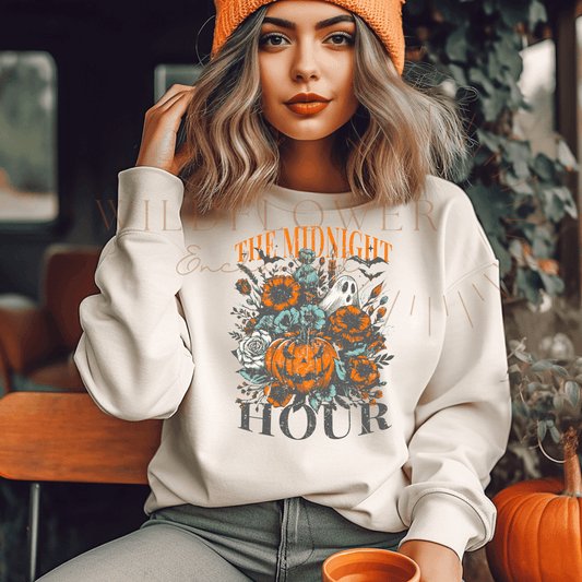 MIDNIGHT HOUR HALLOWEEN TOUR CREWNECK | SWEATERS | FALL APPEARL | DTF PRINTS - Wildflower Enchanted