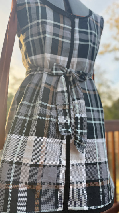 Seasonal Dress | Fall Plaid Dress | Brown & Black Plaid | Cotton Dress | Made To Order - Wildflower Enchanted