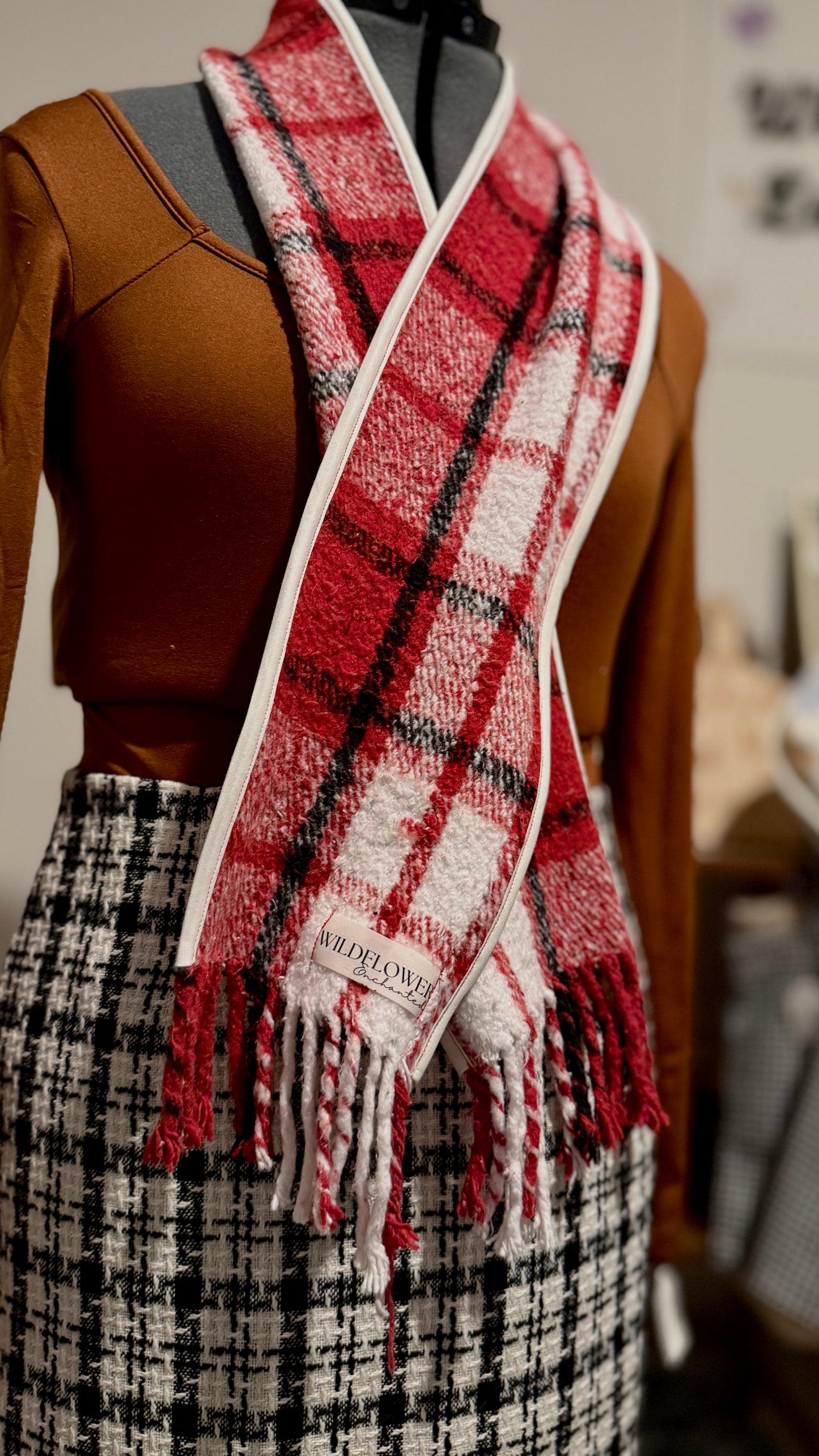 Heritage Woven Fringe Scarf | Woman’s Scarf | Upcycled Scarf