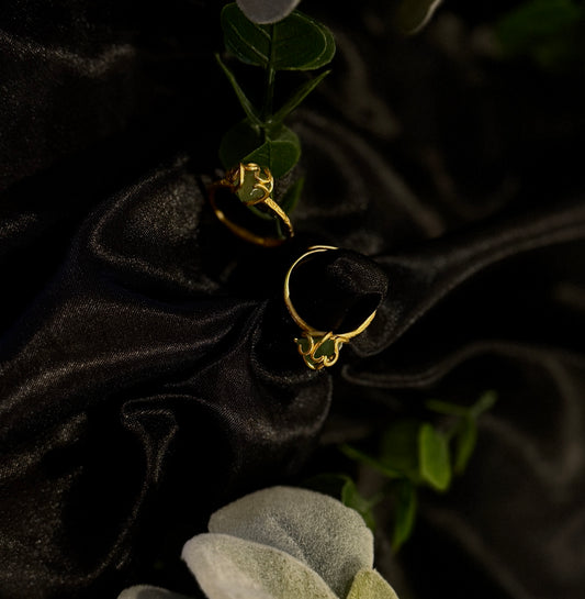 Green Adventurine Crystal Wrap Ring | Crystal Jewelry | Authentic Crystal | Brass Ring