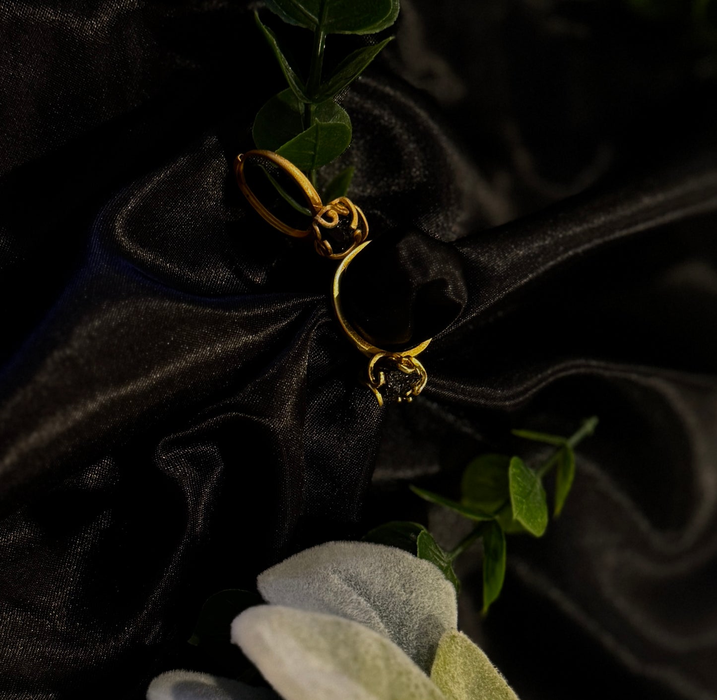 Black Tourmaline Crystal Wrap Ring | Crystal Jewelry | Authentic Crystal | Brass Ring