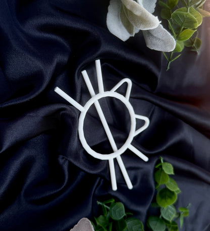 Moonlight Meow Hairpin | 3D Printed Hairpin | PLA Filament