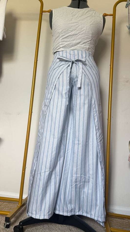 Blue and White Stripe Wrap Pants | Jenna Zarillo | Hive Market