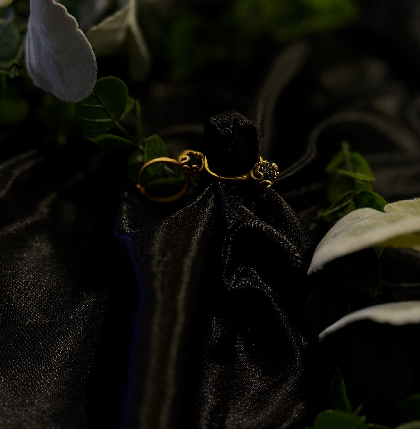 Black Tourmaline Crystal Wrap Ring | Crystal Jewelry | Authentic Crystal | Brass Ring