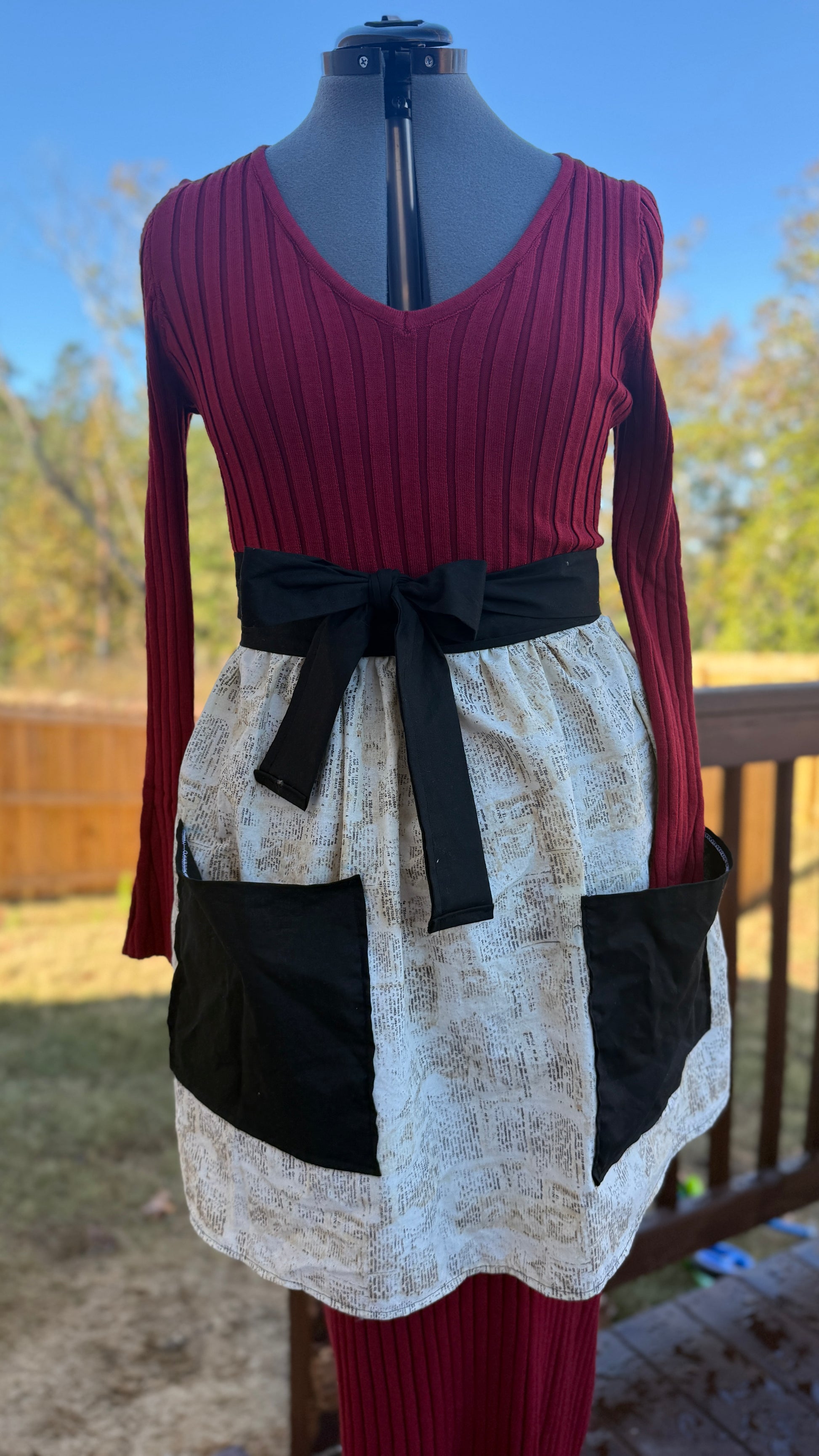 Half Waist Apron | Cotton Apron | Adjustable Waist Tie - Wildflower Enchanted