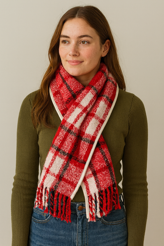 Heritage Woven Fringe Scarf | Woman’s Scarf | Upcycled Scarf