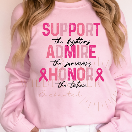 Support Breast Cancer Crewneck | Sweater | Fall | DTF Print