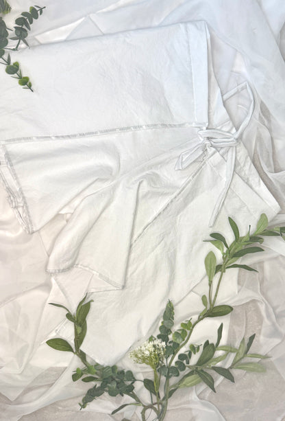 Floral Wrap Shorts White | Wrap Shorts | Bow Tie Closure