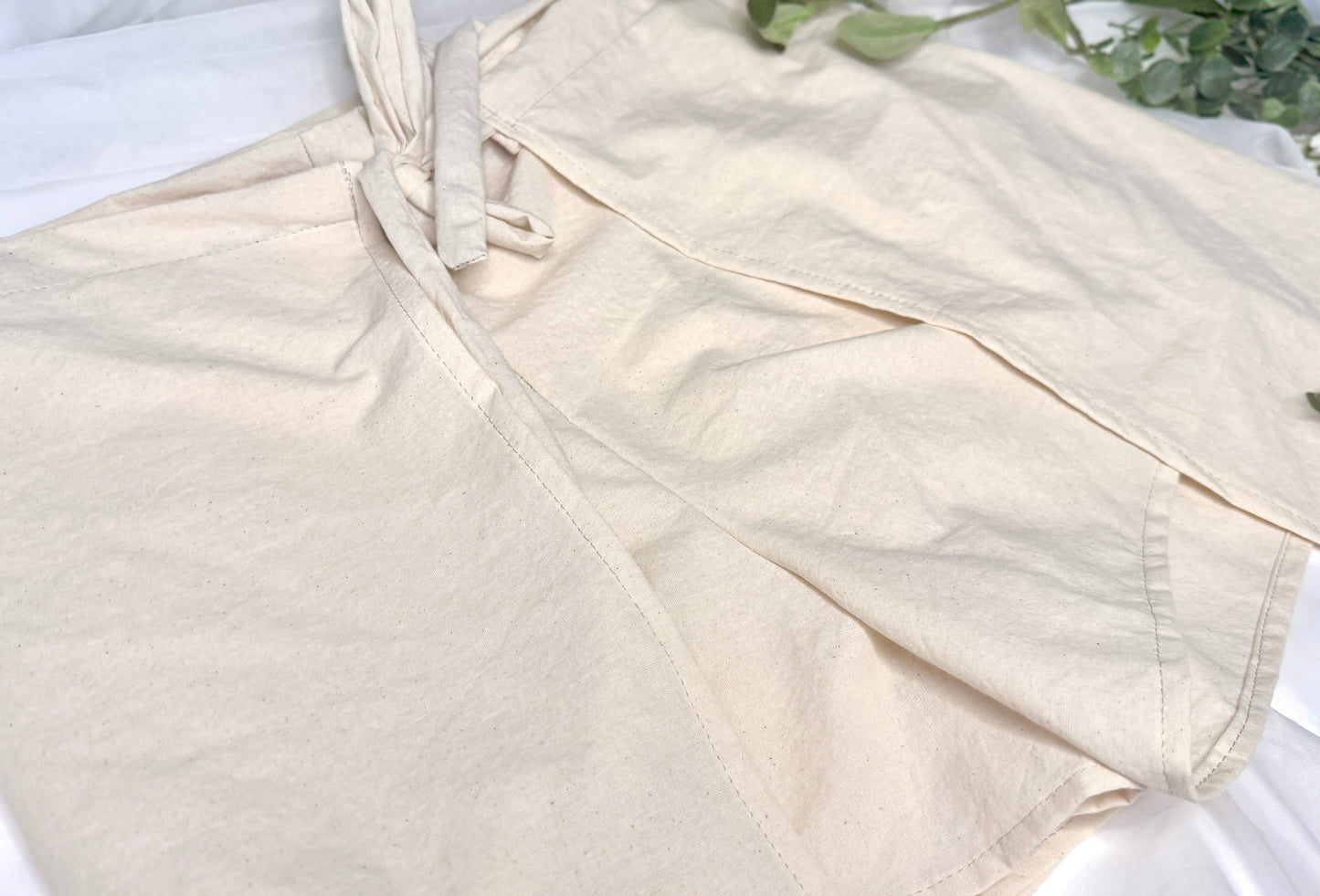 Floral Wrap Shorts Cream | Wrap Shorts | Bow Tie Closure