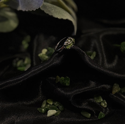 Green Jasper Crystal Wrap Ring | Crystal Jewelry | Authentic Crystal | Brass Ring