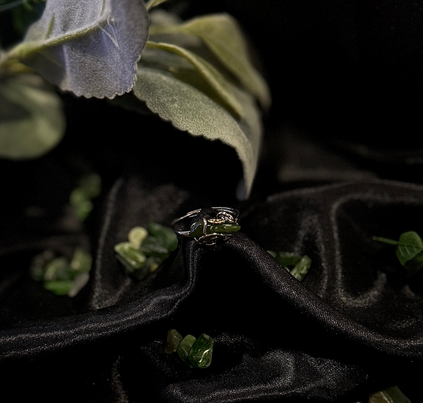 Green Jasper Crystal Wrap Ring | Crystal Jewelry | Authentic Crystal | Brass Ring