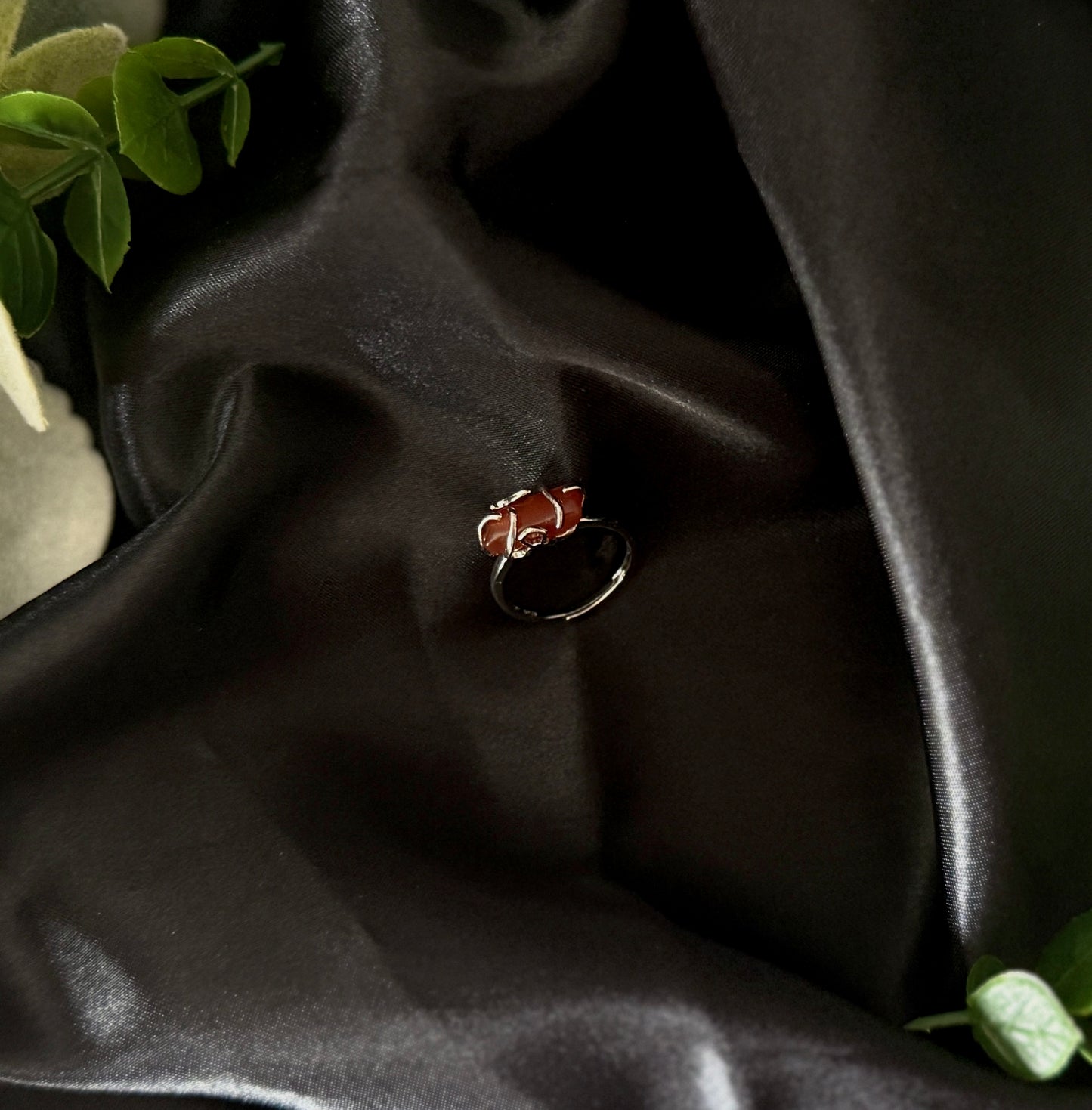 Cats Eye Crystal Wrap Ring | Crystal Jewelry | Authentic Crystal | Brass Ring