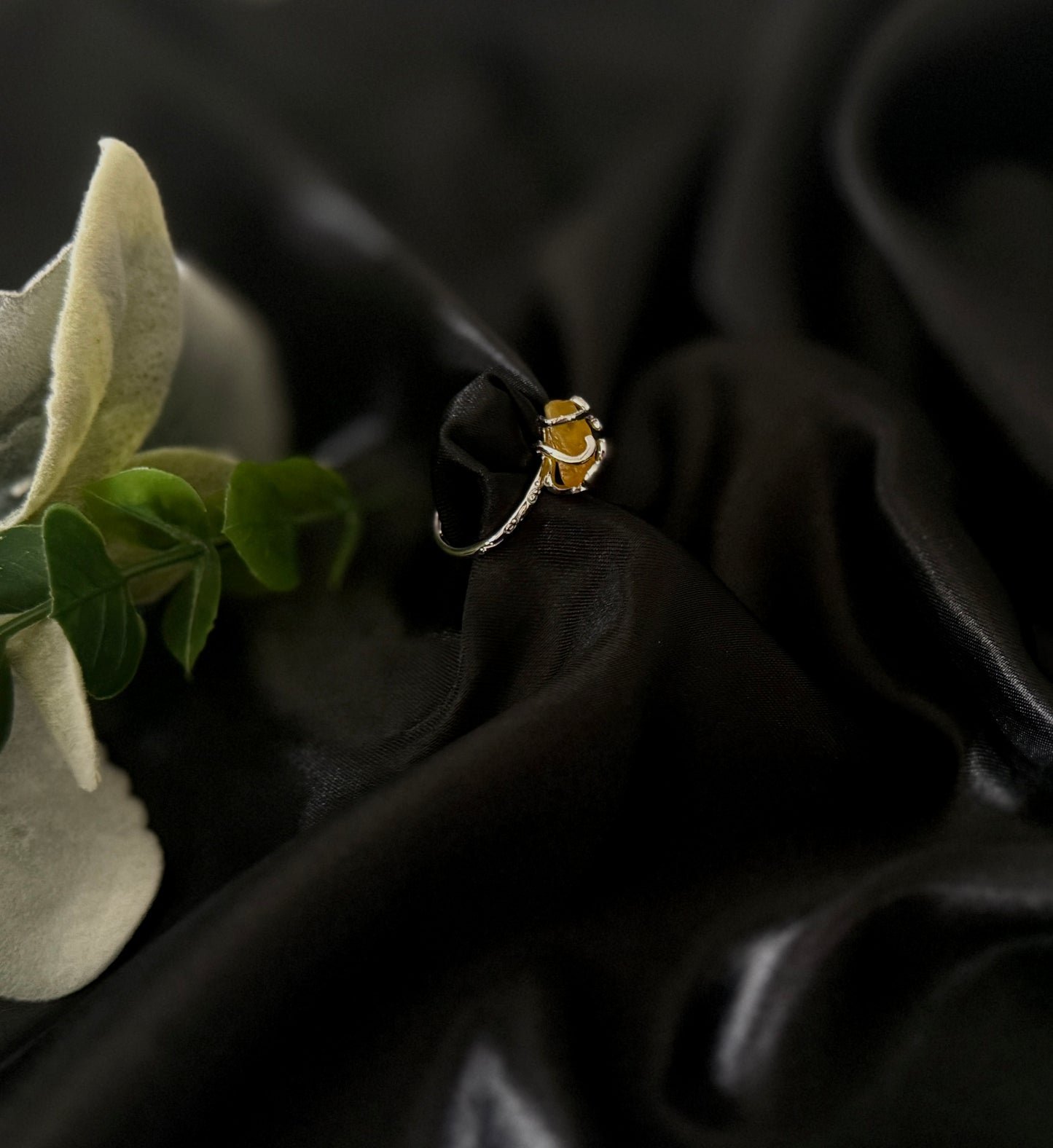Yellow Agate Crystal Wrap Ring | Crystal Jewelry | Authentic Crystal | Brass Ring