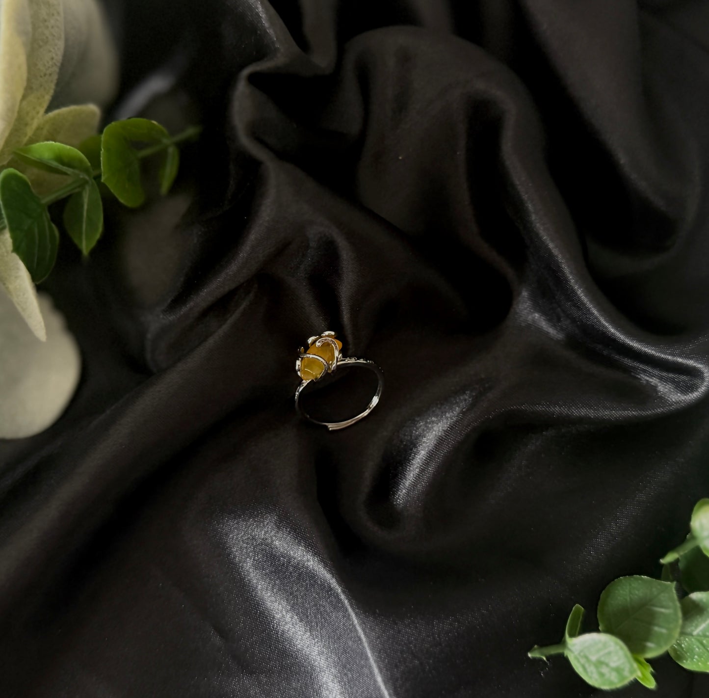 Yellow Agate Crystal Wrap Ring | Crystal Jewelry | Authentic Crystal | Brass Ring