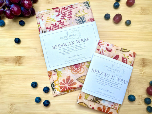 BEESWAX WRAPS | FOOD STORAGE WRAP | SUSTAINABLE LIVING - Wildflower Enchanted