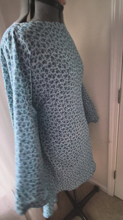 Enchanted Kaftan Dress | Cotton Kaftan Dress | Blue Floral Kaftan