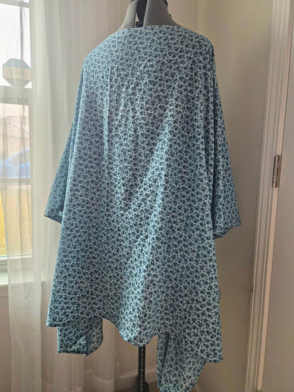 Enchanted Kaftan Dress | Cotton Kaftan Dress | Blue Floral Kaftan