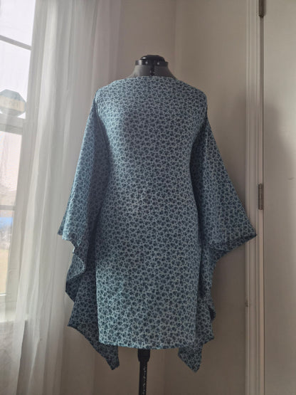 Enchanted Kaftan Dress | Cotton Kaftan Dress | Blue Floral Kaftan