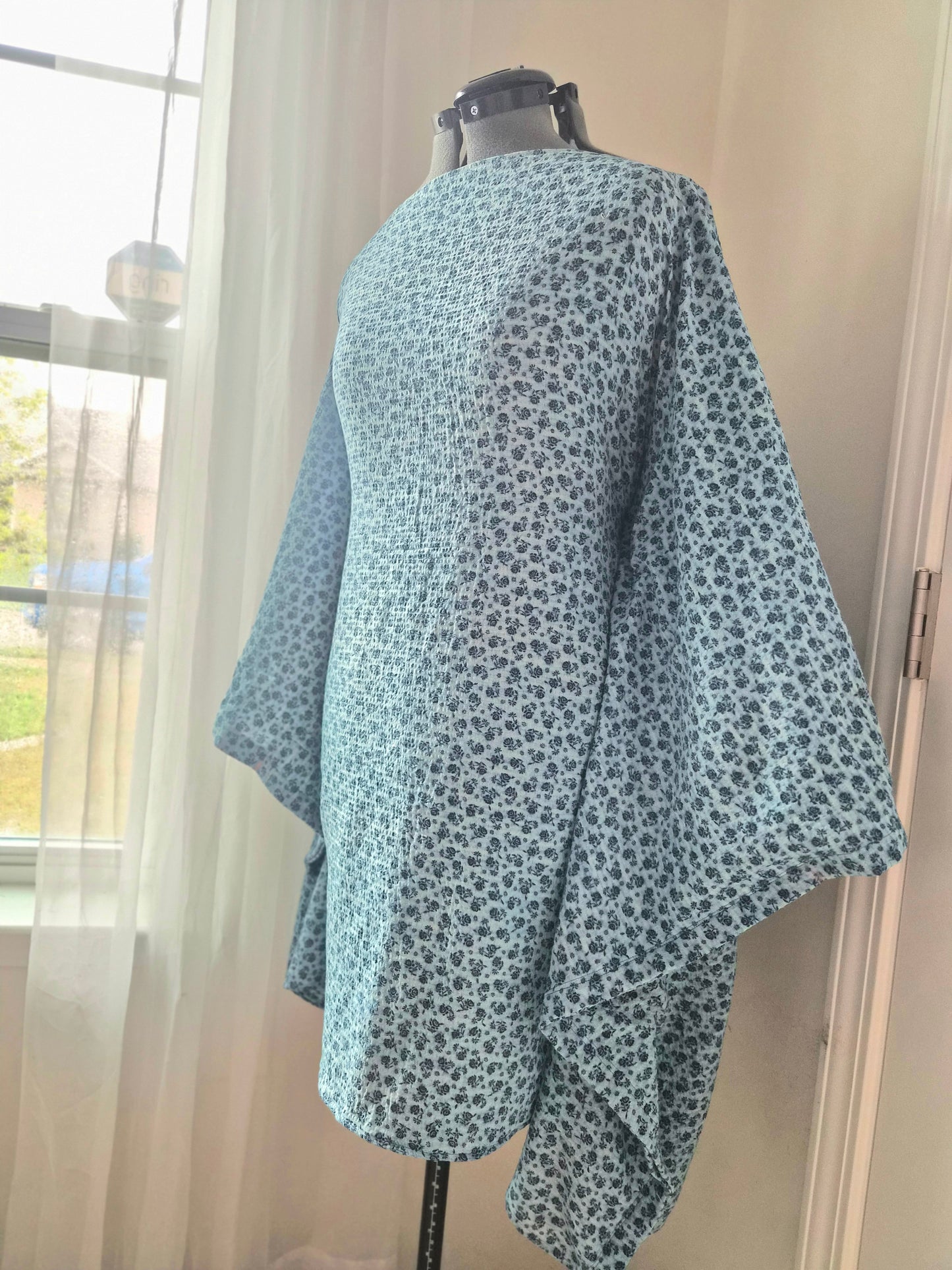 Enchanted Kaftan Dress | Cotton Kaftan Dress | Blue Floral Kaftan
