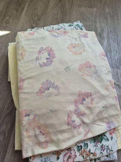 Vintage Pale Yellow Floral Uniquely You | Clothing Your Way | Custom Clothing | Handmade Clothing | (FITTED SHEET)