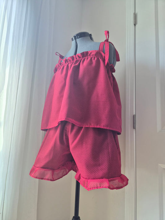 Babydoll Tank Set | 2 Piece Set | Tie Strap Babydoll Tank | Womans Large