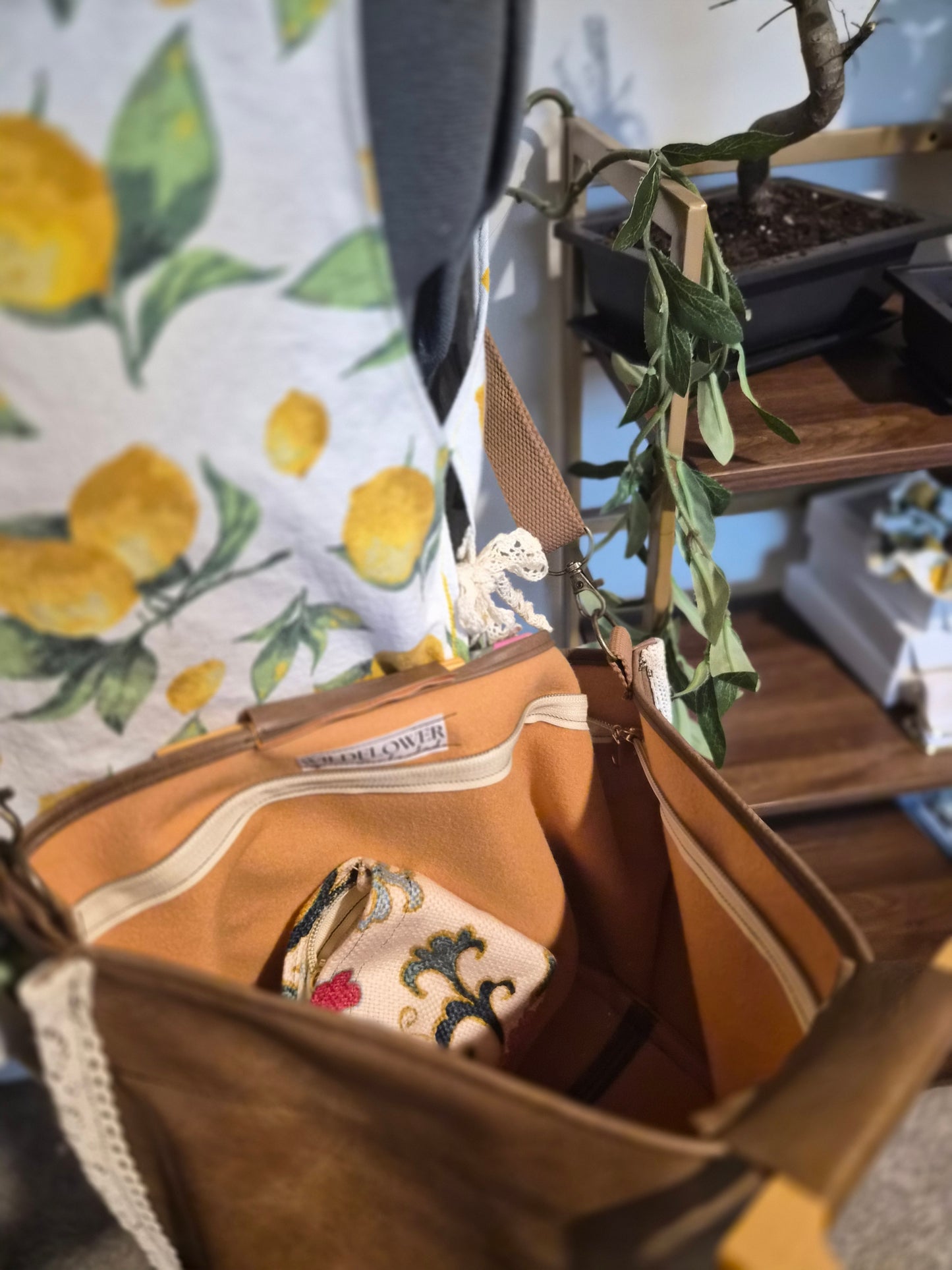 The Willow West Purse | Faux Leather Purse | Wooden Handles