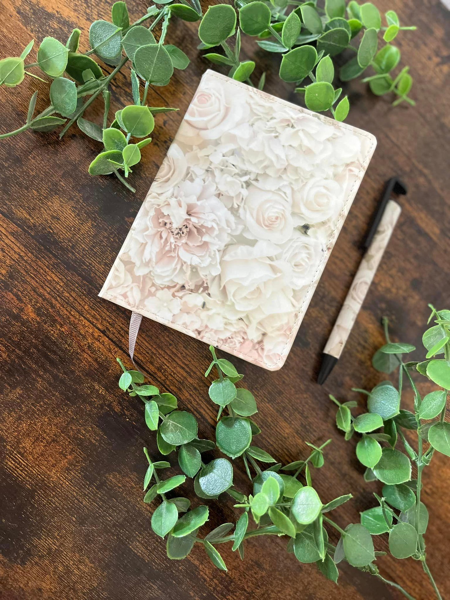 Hardbound Notebook| Fabric Book Mark | Sublimation | Compact - Wildflower Enchanted